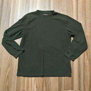 Peter Storm Fleece T-Shirt Men's L Olive Green Plain Base Layer Cozy